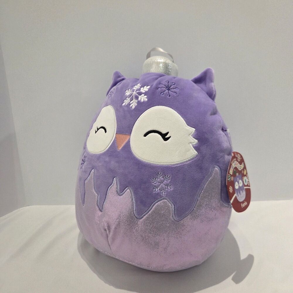 2025 Squishmallows 12" Fania Purple Owl Christmas Ornament Purple